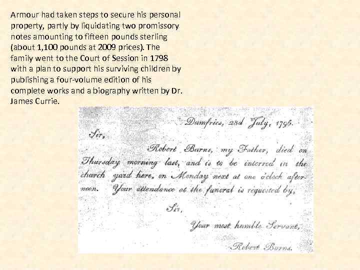 Armour had taken steps to secure his personal property, partly by liquidating two promissory