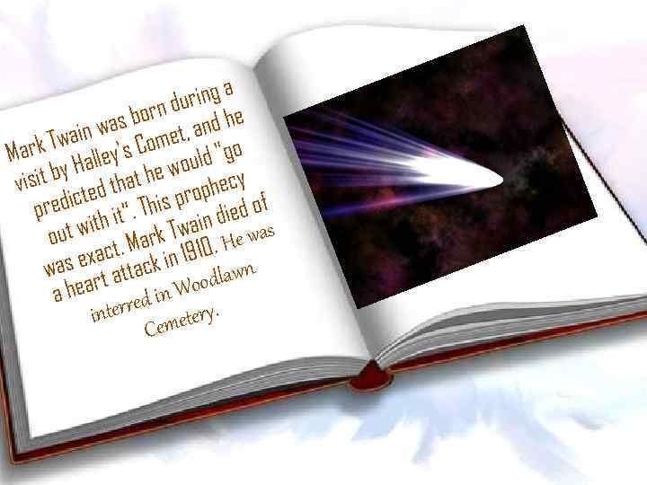 ring a orn du nd he was b et, a Twain 's Com Mark