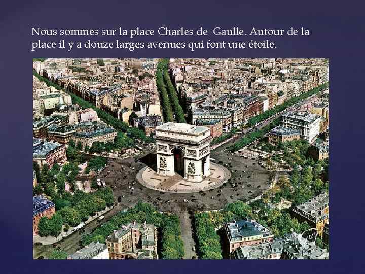 Nous sommes sur la place Charles de Gaulle. Autour de la place il y