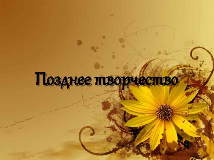 Позднее творчество 14 