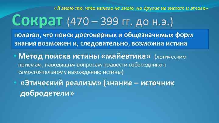  «Я знаю то, что ничего не знаю, но другие не знают и этого»