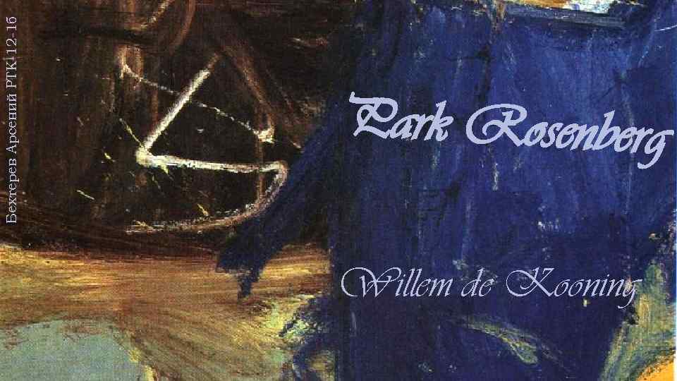 Бехтерев Арсений РТК-12 -1 б Park Rosenberg Willem de Kooning 