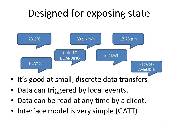 Designed for exposing state 23. 2˚C PLAY >> • • 60. 5 km/h Gate