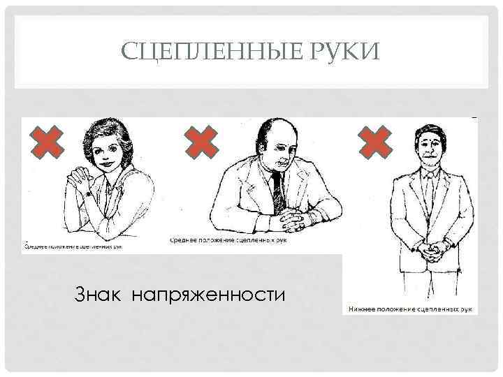 СЦЕПЛЕННЫЕ РУКИ Знак напряженности 