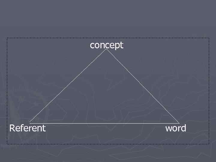 concept Referent word 
