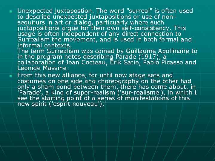 n n Unexpected juxtapostion. The word 