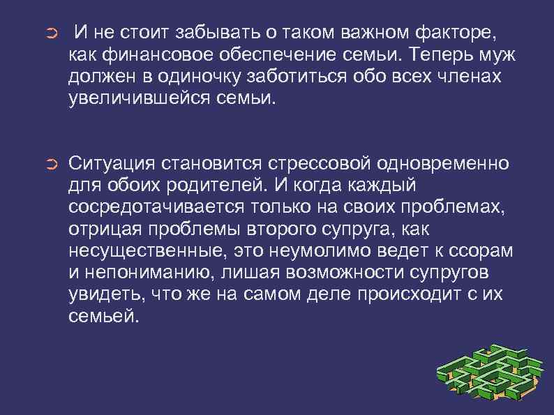 ➲ И не стоит забывать о таком важном факторе, как финансовое обеспечение семьи. Теперь