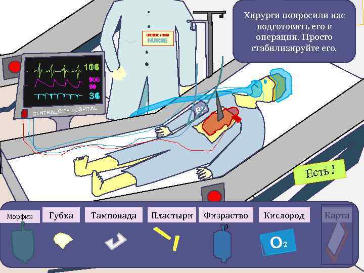 ER 1 Хирурги попросили нас подготовить его к операции. Просто стабилизируйте его. EMERGENCY ROOM