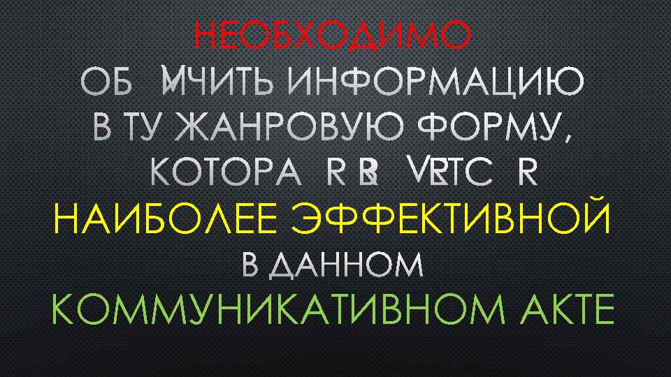 НЕОБХОДИМО НАИБОЛЕЕ ЭФФЕКТИВНОЙ КОММУНИКАТИВНОМ АКТЕ 