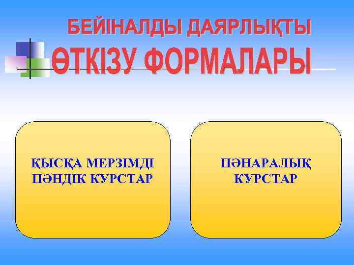 ҚЫСҚА МЕРЗІМДІ ПӘНДІК КУРСТАР ПӘНАРАЛЫҚ КУРСТАР 