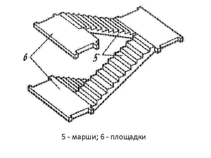 5 - марши; 6 - площадки 