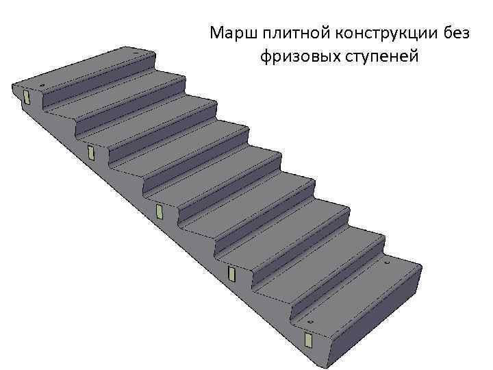 Марш плитной конструкции без фризовых ступеней 