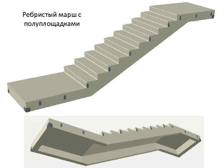 Ребристый марш с полуплощадками 