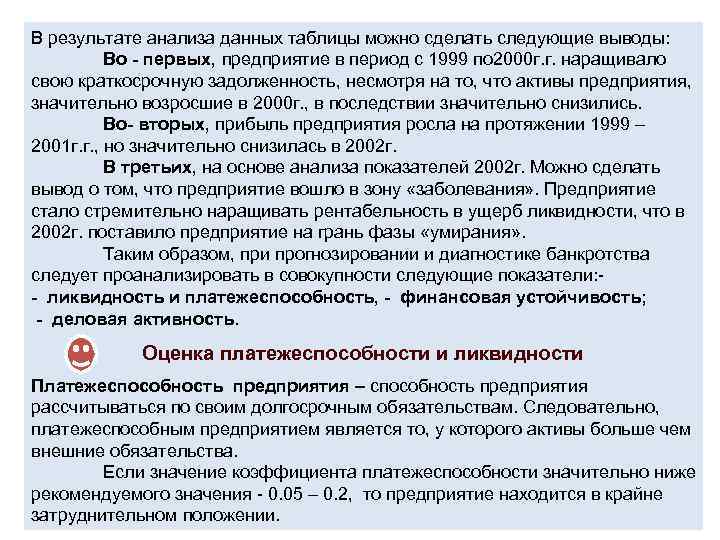 В результате анализа данных таблицы можно сделать следующие выводы: Во - первых, предприятие в