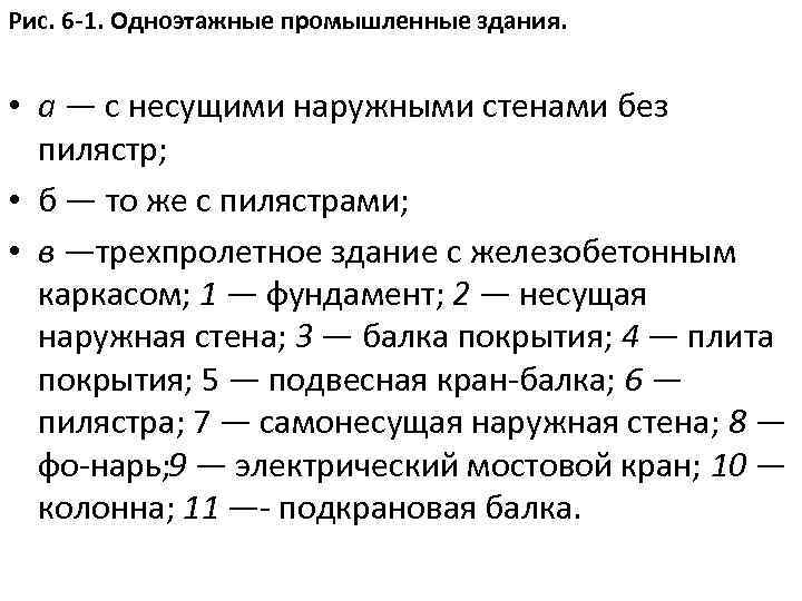 Рис. 6 -1. Одноэтажные промышленные здания. • а — с несущими наружными стенами без