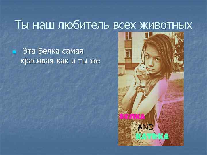 Ты наш любитель всех животных n Эта Белка самая красивая как и ты же