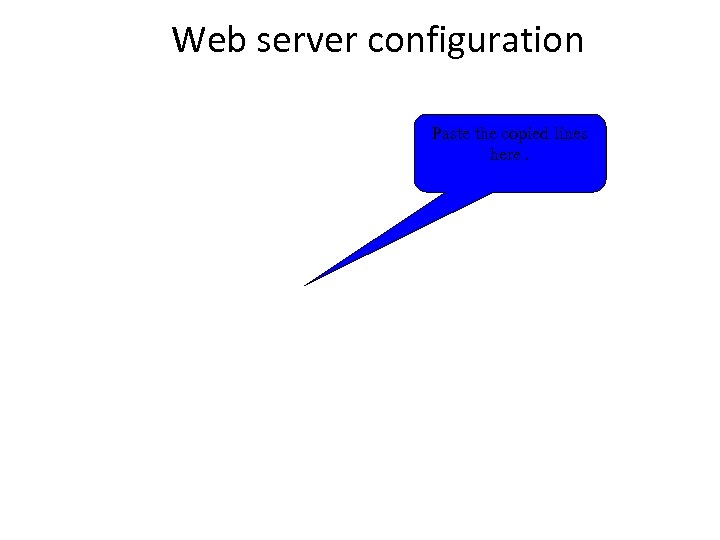 Web server configuration Paste the copied lines here. 