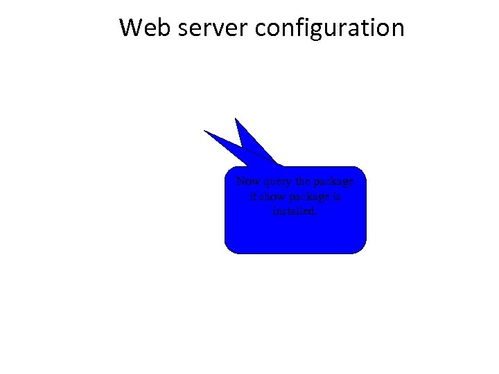 Web server configuration Now query the package httpd package is it show using rpm