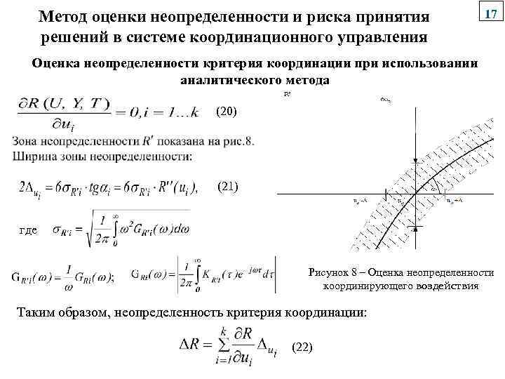 Метод оценки неопределенности и риска принятия решений в системе координационного управления 17 Оценка неопределенности