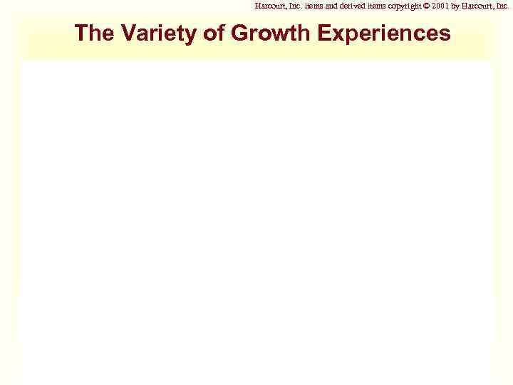 Harcourt, Inc. items and derived items copyright © 2001 by Harcourt, Inc. The Variety