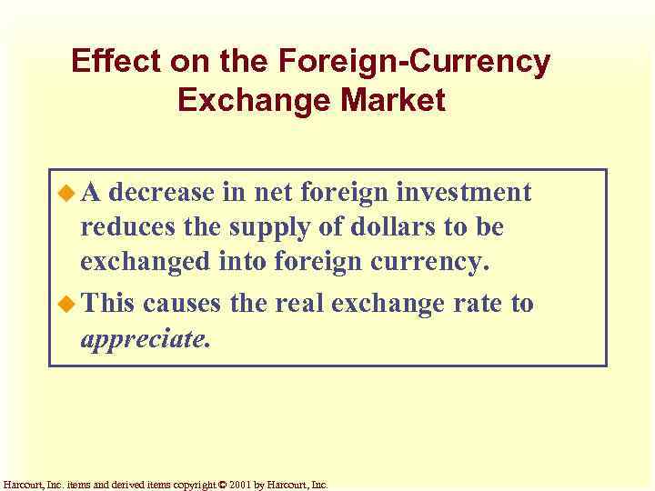 Effect on the Foreign-Currency Exchange Market u. A decrease in net foreign investment reduces