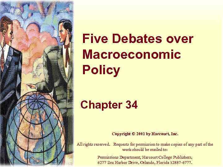 Five Debates over Macroeconomic Policy Chapter 34 Copyright © 2001 by Harcourt, Inc. All