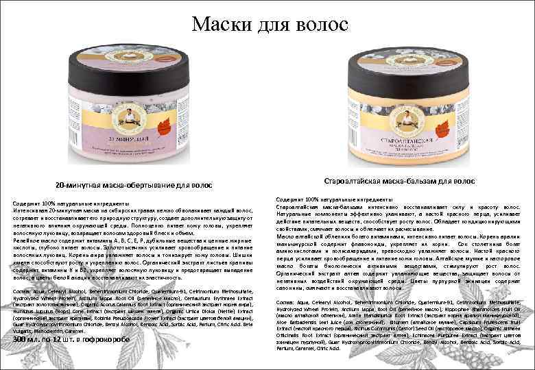 Маски для волос 20 -минутная маска-обертывание для волос Содержит 100% натуральные ингредиенты Интенсивная 20