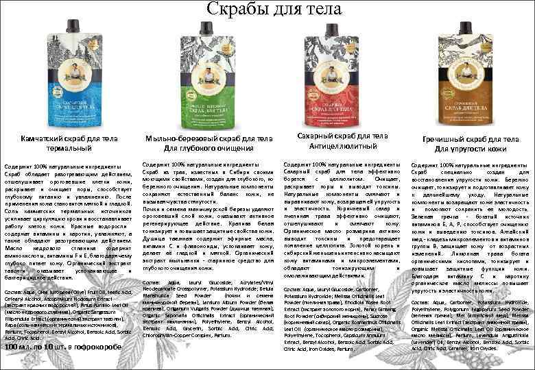 Скрабы для тела Камчатский скраб для тела термальный Мыльно-березовый скраб для тела Для глубокого