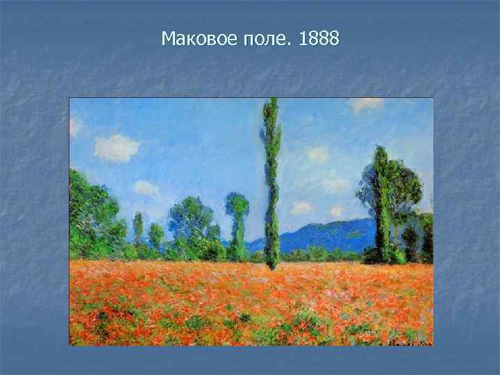 Маковое поле. 1888 