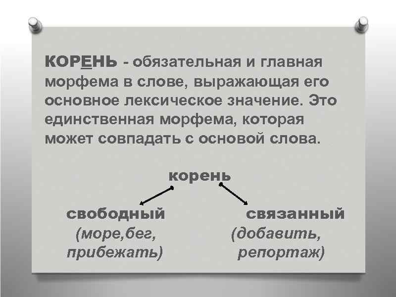 Обязательно корень