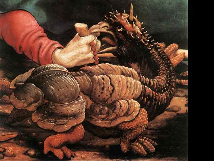 Грюневальд Изенгеймский алтарь, 1512 -1515, Кольмар, Музей Унтерлинден Второе раскрытие; праздничный вид Искушение св.