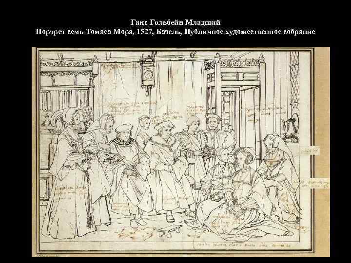 Ганс Гольбейн Младший Портрет семь Томаса Мора, 1527, Базель, Публичное художественное собрание 