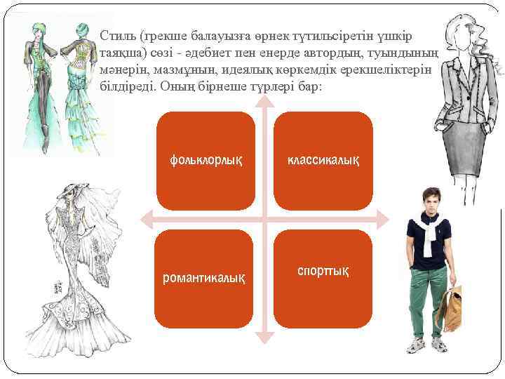 Стиль (грекше балауызға өрнек түтильсіретін үшкір таяқша) сөзі - әдебиет пен енерде автордың, туындының