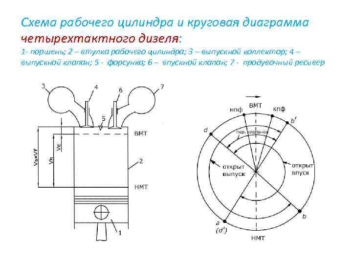 Круговая диаграмма четырехтактного двигателя