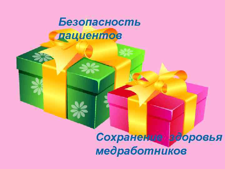 Безопасность пациентов Сохранение здоровья медработников 