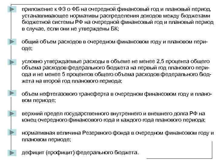 приложение к ФЗ о ФБ на очередной финансовый год и плановый период, устанавливающее нормативы