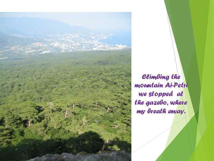 Climbing the mountain Ai-Petri we stopped at the gazebo, where my breath away. 