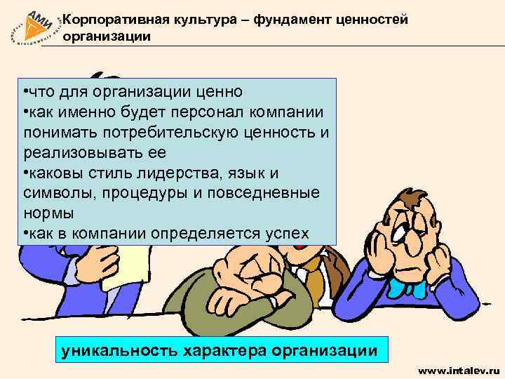 Корпоративная культура – фундамент ценностей организации • что для организации ценно • как именно