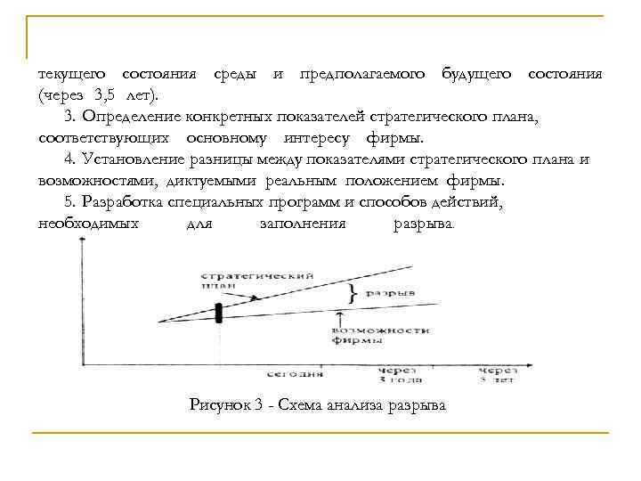 текущего состояния среды и предполагаемого будущего состояния (через 3, 5 лет). . 3. Определение