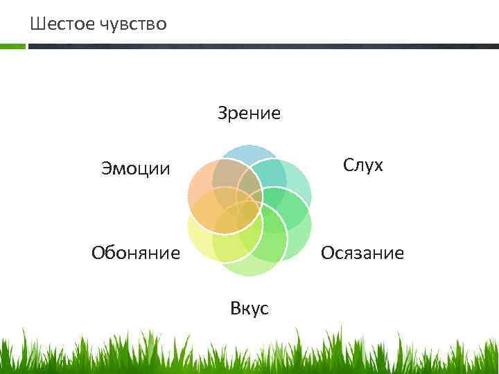 Шестое чувство Зрение Эмоции Слух Обоняние Осязание Вкус 