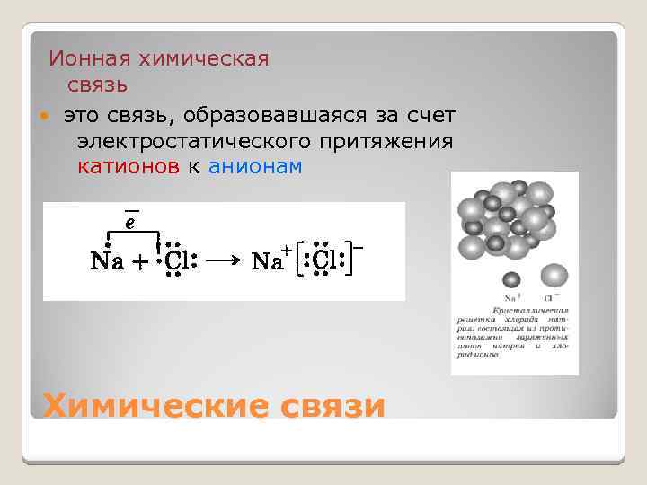 Ионная химическая связь примеры формул