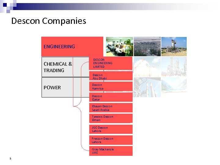 Descon Companies ENGINEERING CHEMICAL & TRADING POWER DESCON ENGINEERING LIMITED Descon Abu Dhabi Descon