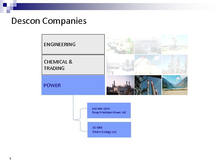 Descon Companies ENGINEERING CHEMICAL & TRADING POWER 450 MW CCPP Rousch Pakistan Power Ltd