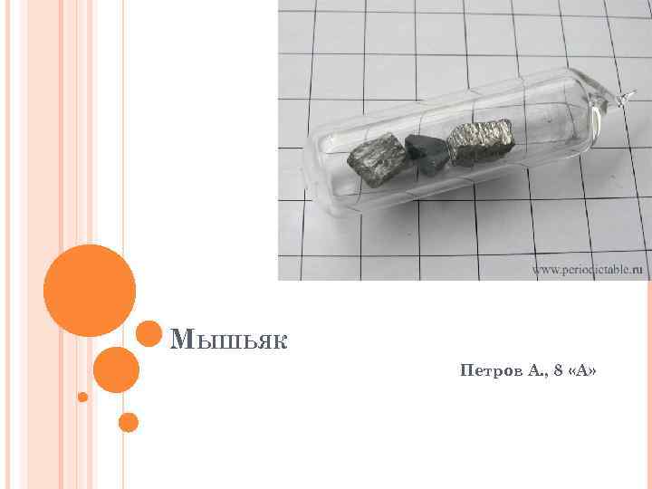 МЫШЬЯК Петров А. , 8 «А» 