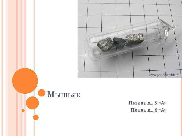 МЫШЬЯК Петров А. , 8 «А» Попов А. , 8 «А» 