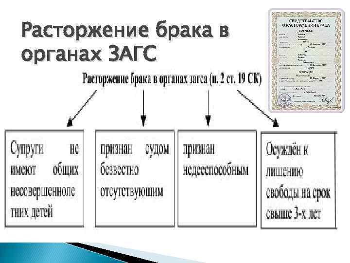 Расторжение брака в органах ЗАГС 