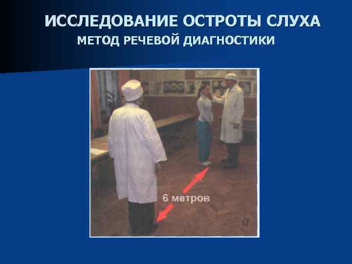 ИССЛЕДОВАНИЕ ОСТРОТЫ СЛУХА МЕТОД РЕЧЕВОЙ ДИАГНОСТИКИ 