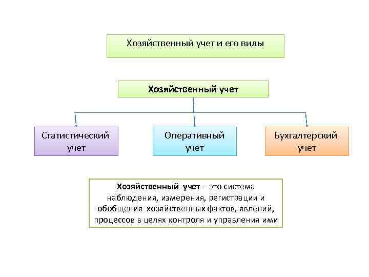 Хозяйственный учет и его виды Хозяйственный учет Статистический учет Оперативный учет Бухгалтерский учет Хозяйственный