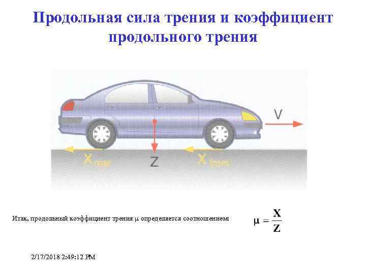 Продольная сила трения и коэффициент продольного трения Итак, продольный коэффициент трения определяется соотношением: 2/17/2018