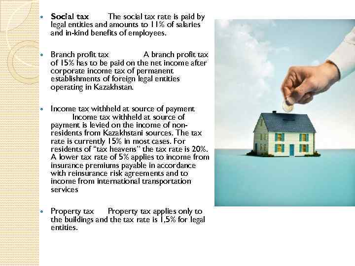  Social tax The social tax rate is paid by legal entities and amounts